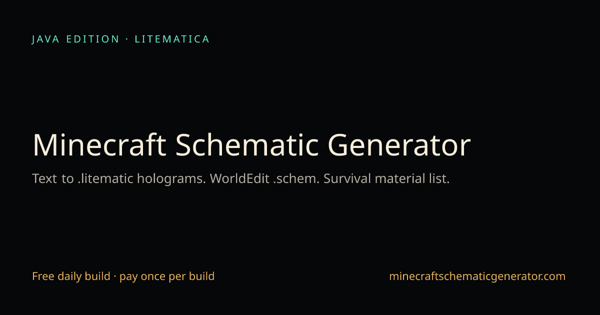 Minecraft Schematic Generator logo